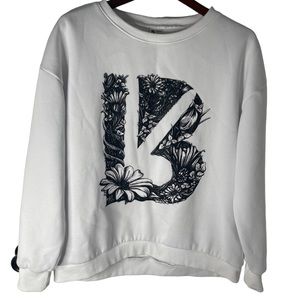 Buffbunny crew next sweatshirt in white with floral B size large